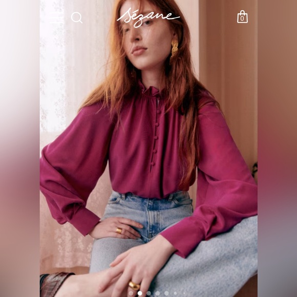 Sezane Tops - Sezane Pink Silk LOUBNA BLOUSE Top